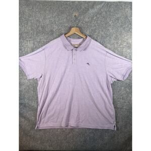 Tommy Bahama Men's Polo Shirt Size 3XLB Island Zone Purple Button Down Supima